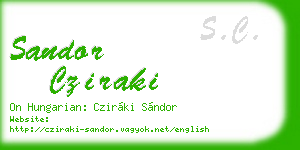 sandor cziraki business card